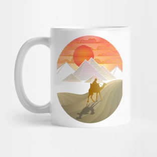 The beautiful pyramids of giza with hot weather Mug